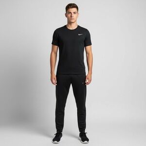 Nike Men's Black Short Sleeve Tee and sweat pants
